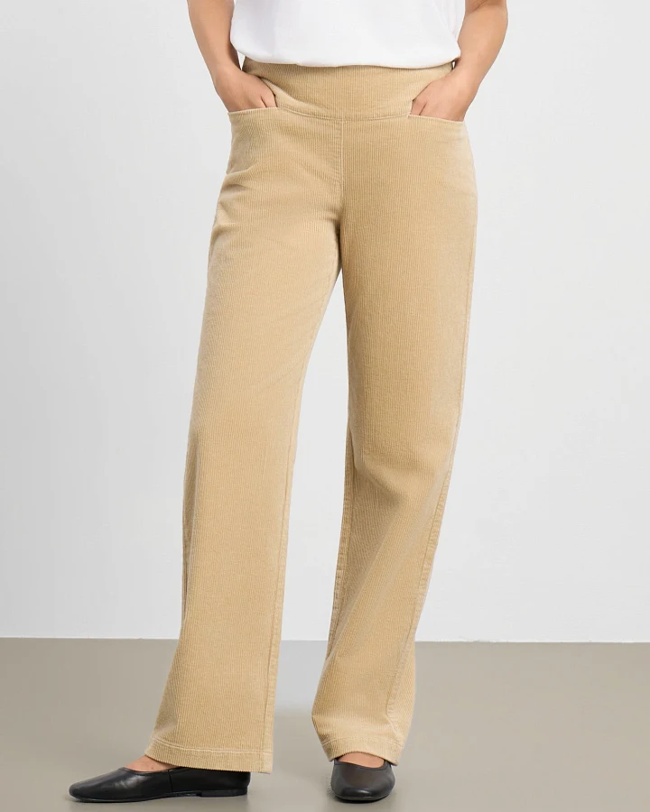 LAURIE Damen vegan Hose Thea Straight Cord Cafe Latte