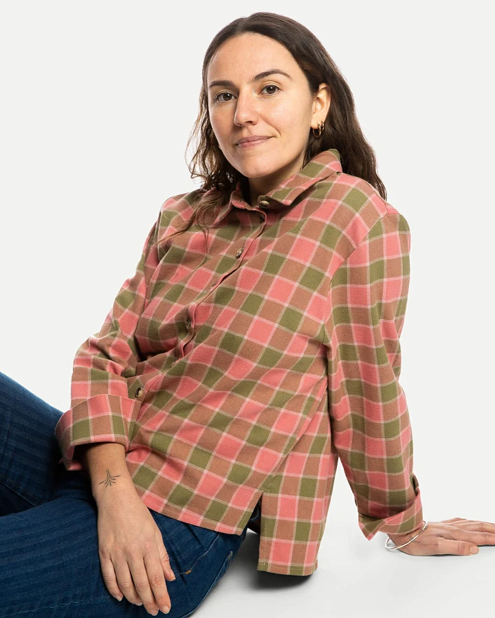 MATONA Damen vegan Flanellhemd Wide Coast Check Kariert