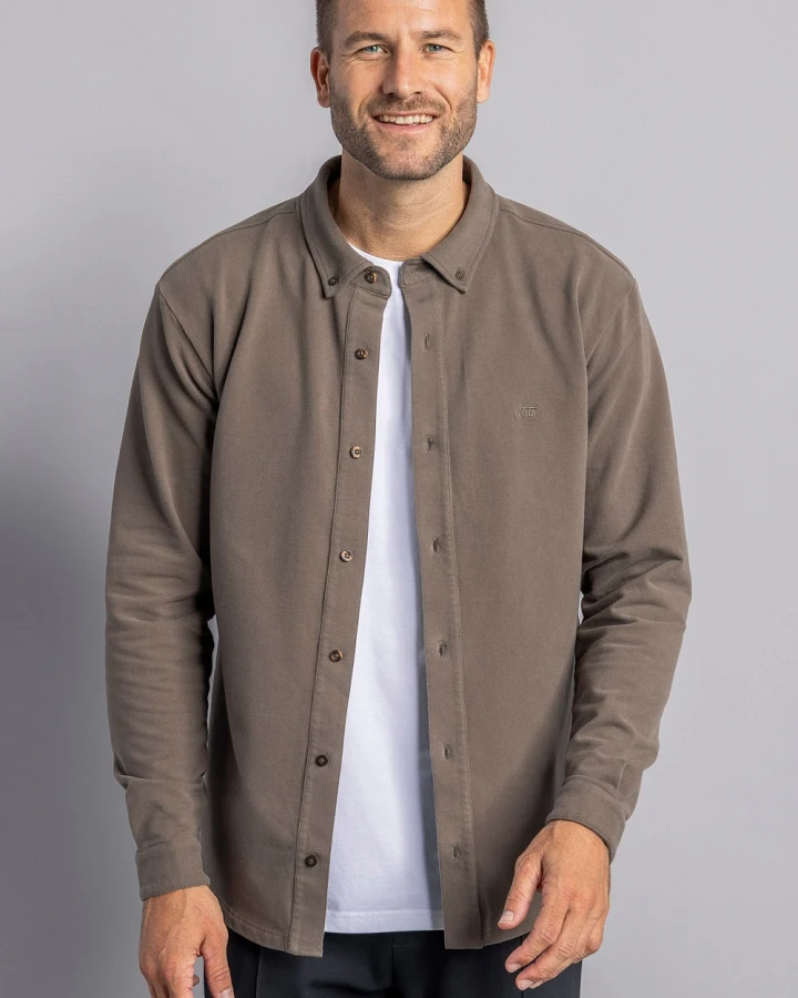 DIRTS Herren vegan Shirt Aus Jersey Steinbraun