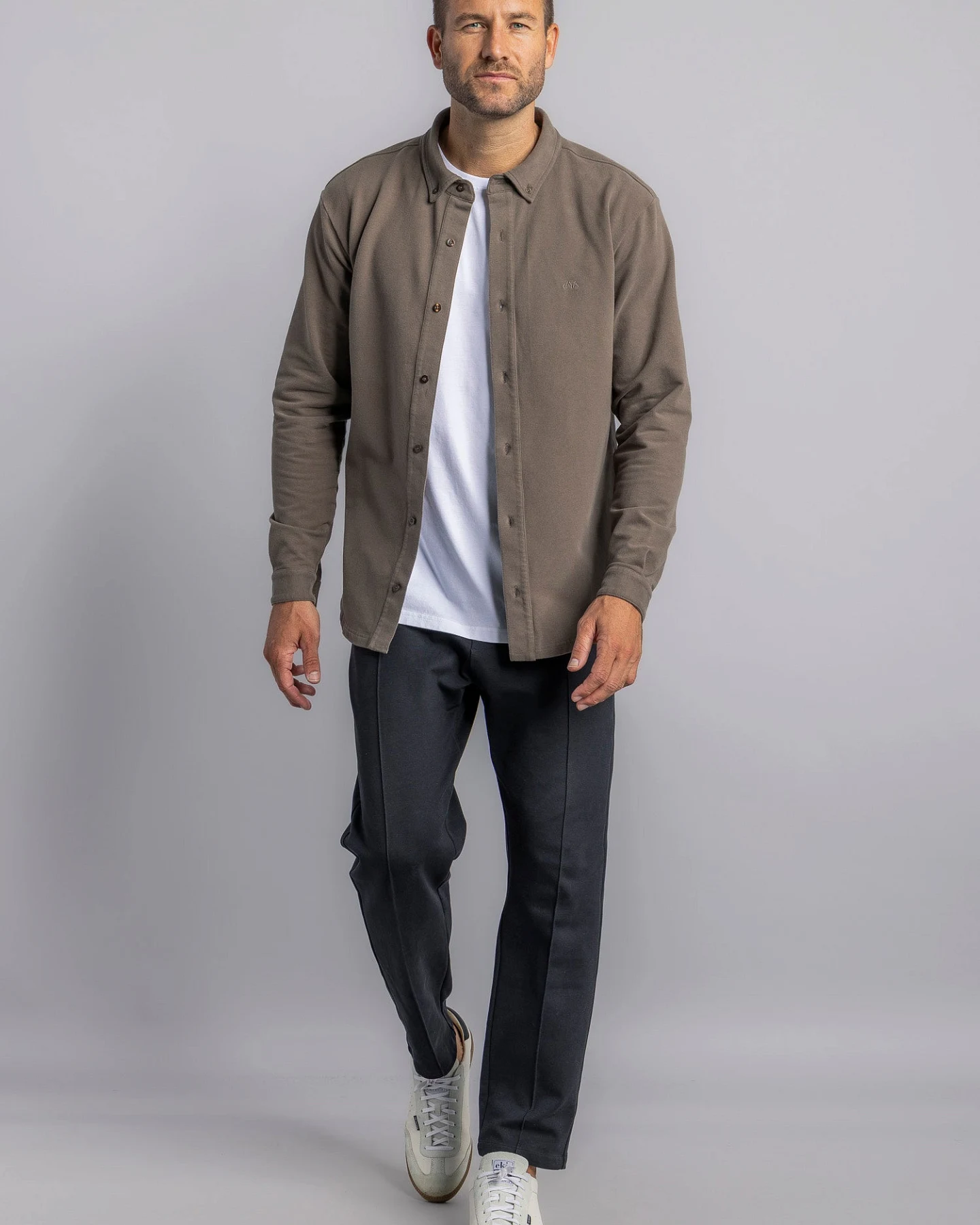 DIRTS Herren vegan Shirt Aus Jersey Steinbraun – Ansicht 2