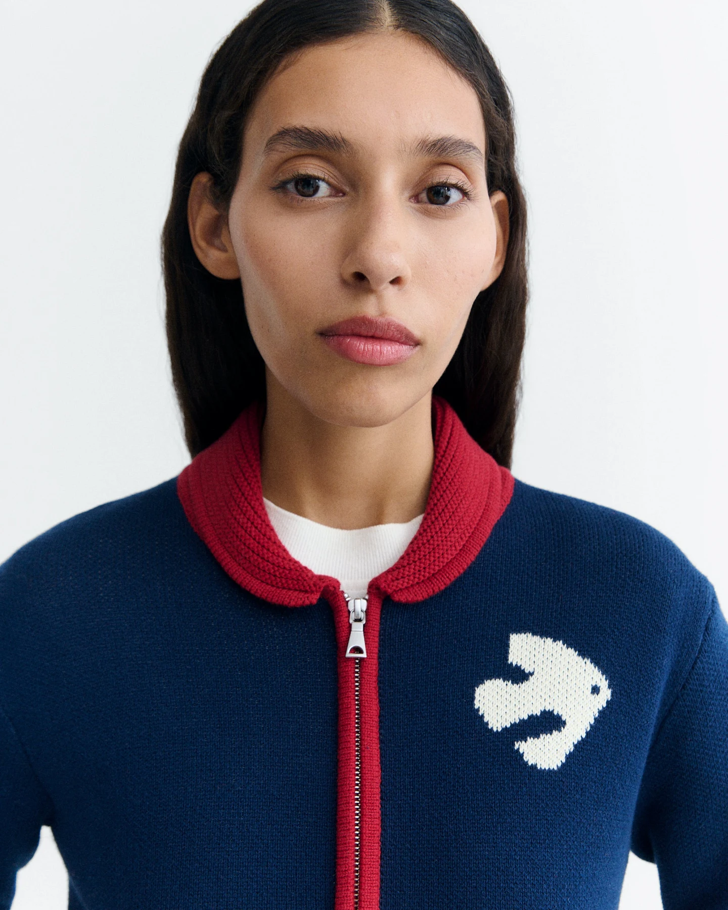 Thinking MU Damen vegan Cardigan Laufhose Tessa Marineblau/Rot – Ansicht 2