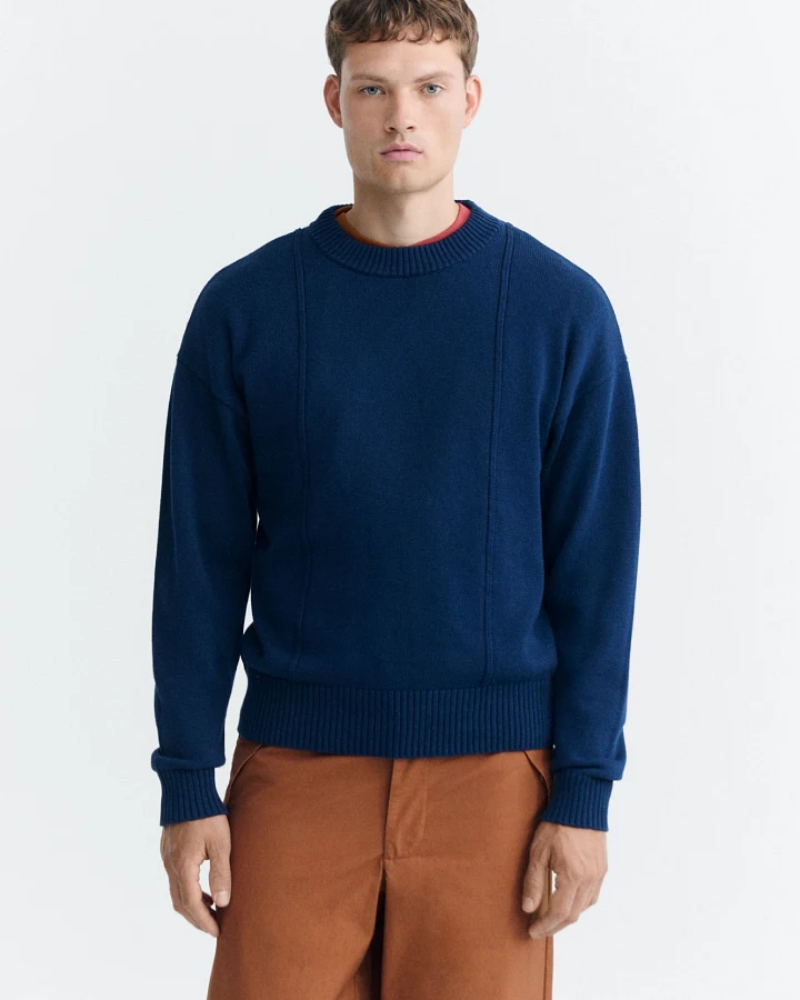 Thinking MU Herren vegan Pullover Cole Jersey Marineblau