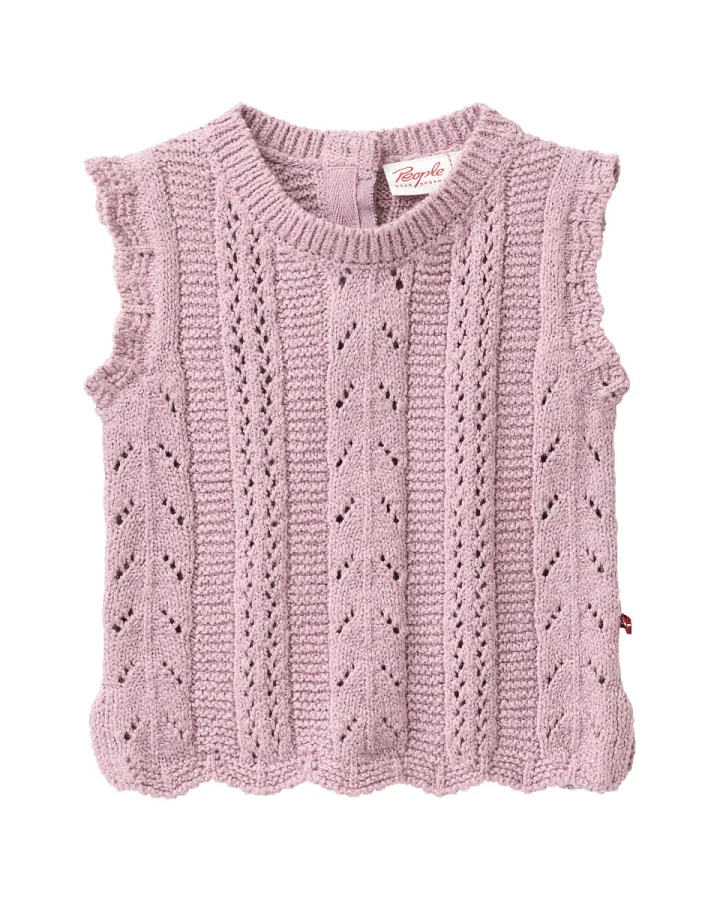 People Wear Organic - Pullunder mit Strukturstrick hellviolett