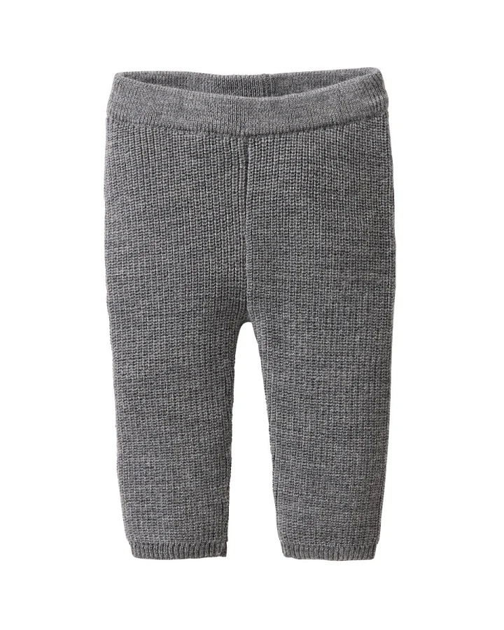 People Wear Organic - Strick-Hose Merinowolle silbergrau melange