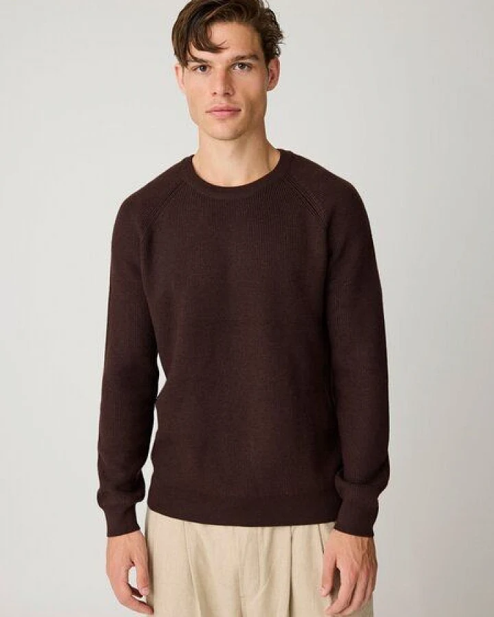 KnowledgeCotton Apparel Rundhalsausschnitt-Pullover aus Bio-Merinowolle