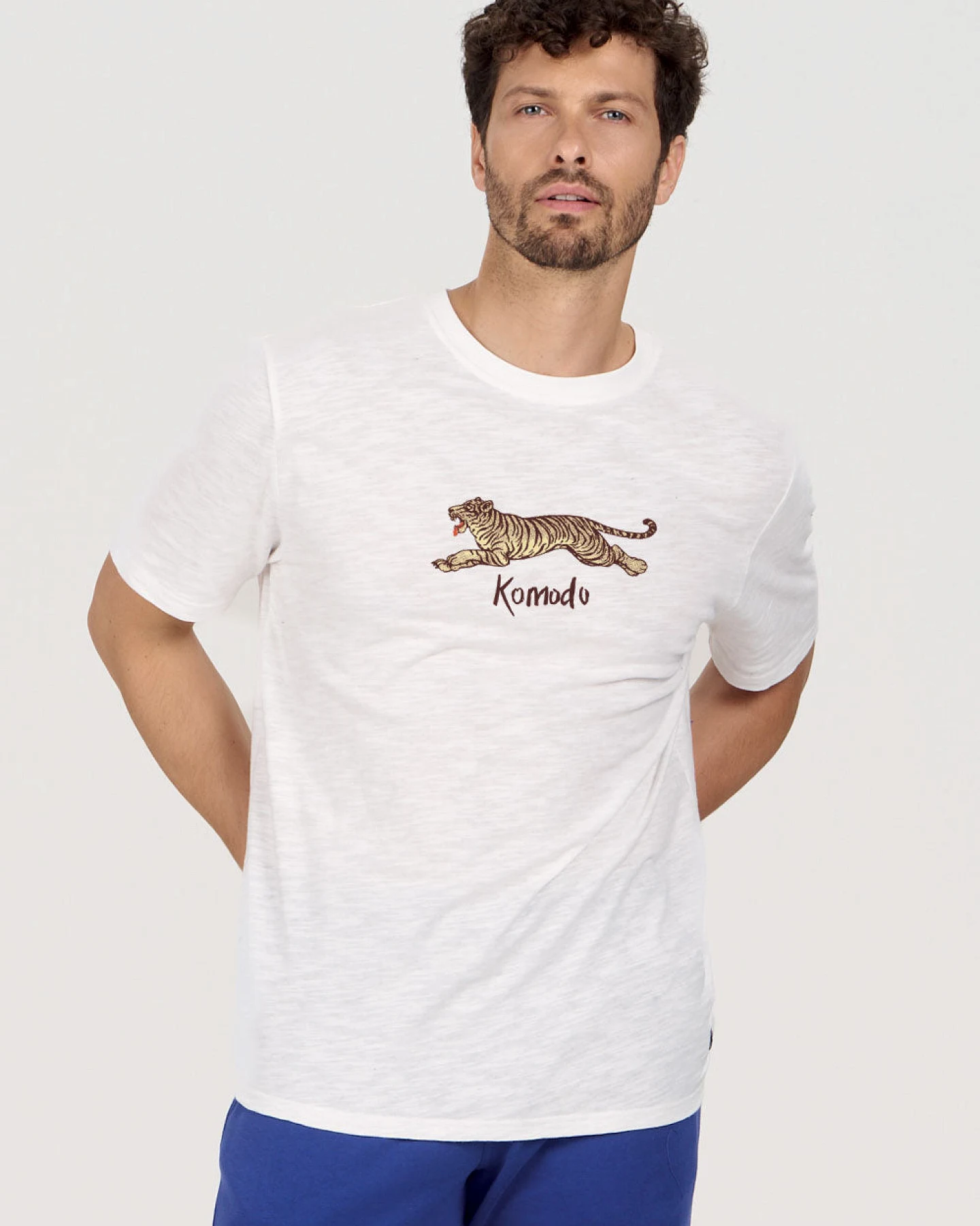 KOMODO Herren vegan T-Shirt Le Tigre Weiß – Ansicht 2
