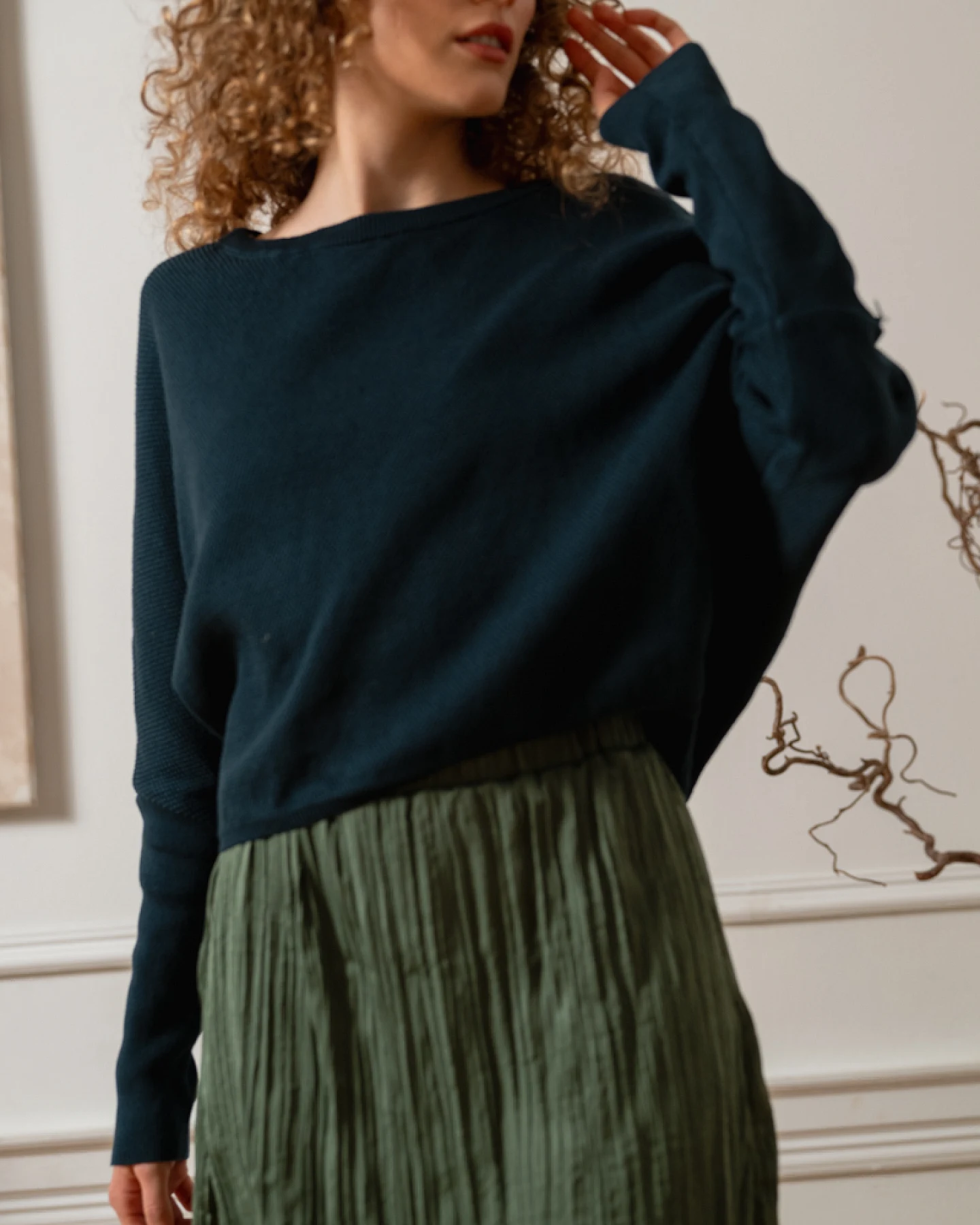 WiDDA Damen vegan Pullover Slabby Knit Schwarz – Ansicht 2