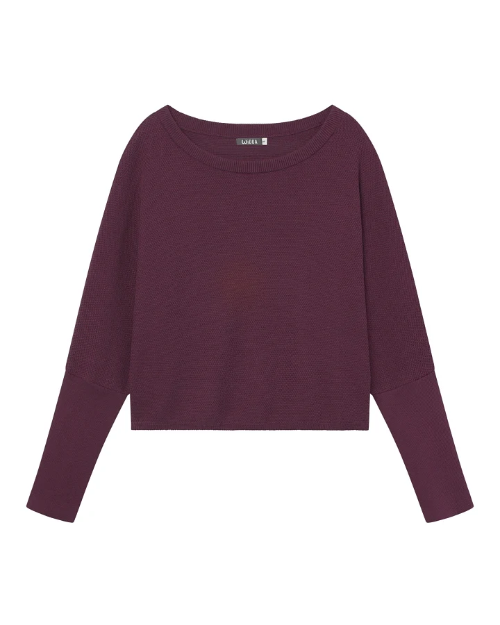 WiDDA Damen vegan Pullover Slabby Knit Berry