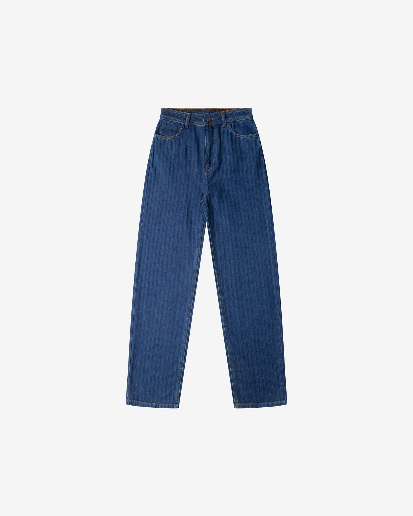 MATONA Damen vegan Jeans Mit Geradem Bein Denim Fischgrätenmuster – Ansicht 2