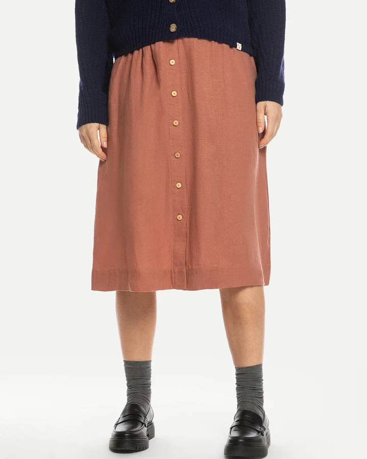 MATONA Damen vegan Midi-Rock In Rosy Brown