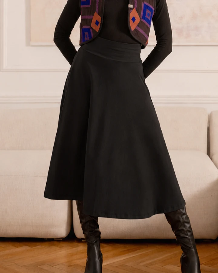 WiDDA Damen vegan Rock Kaala Schwarz
