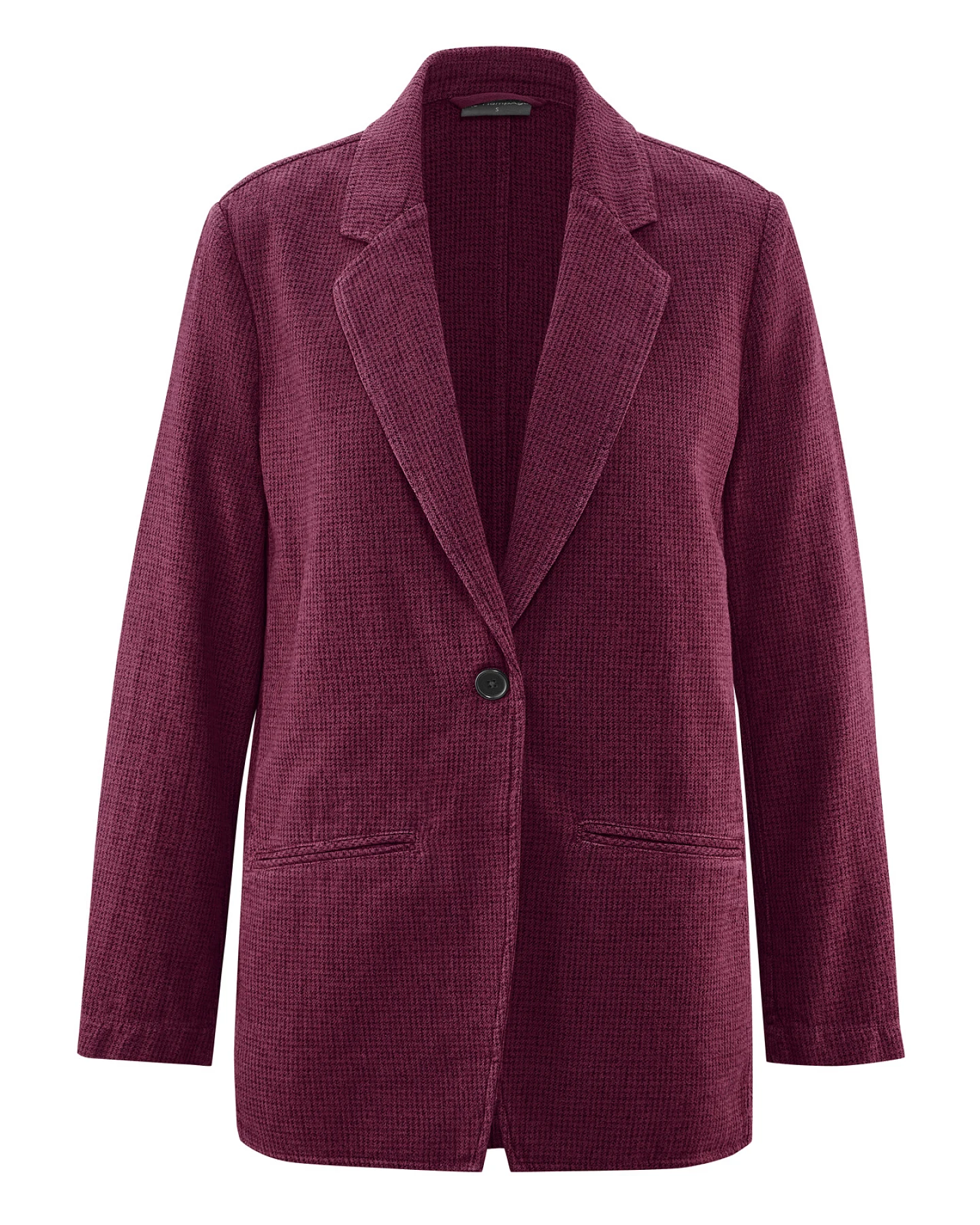 Hempage Damen vegan Blazer Pepita Weinrot – Ansicht 2