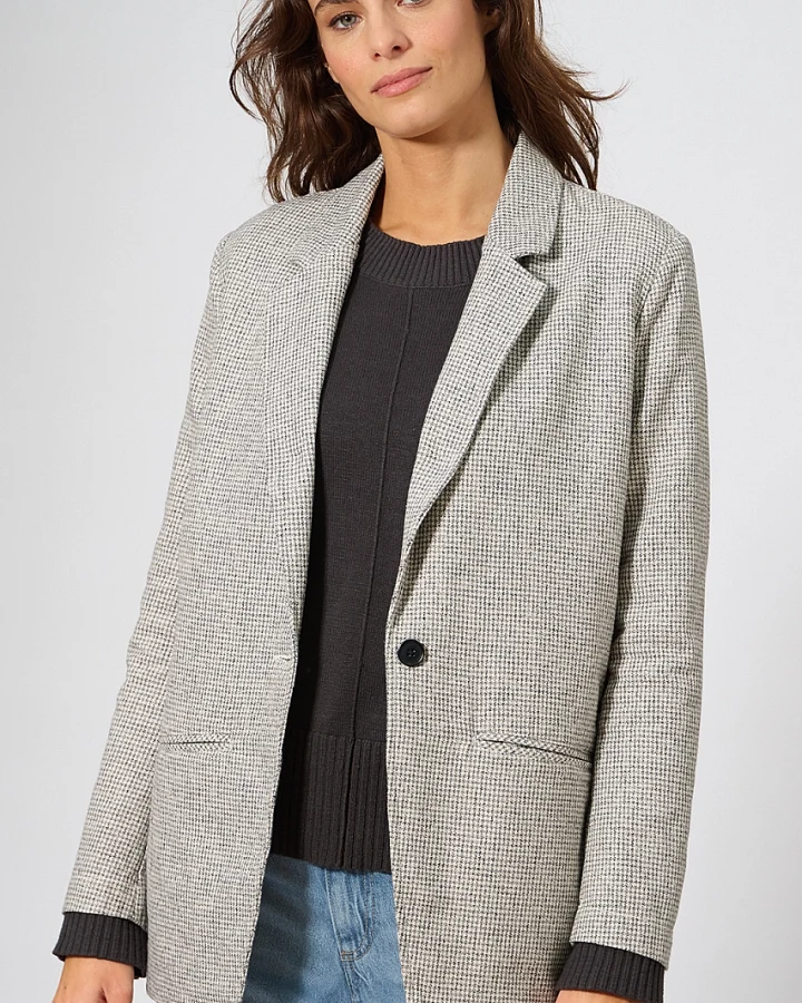 Hempage Damen vegan Blazer Pepita Natural