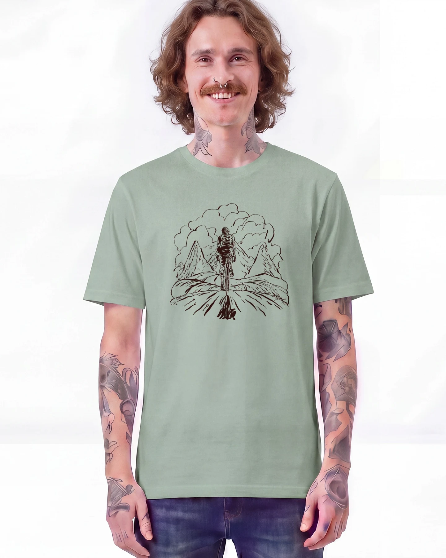 Watapparel T-Shirt Berge Und Mountainbike – Ansicht 2