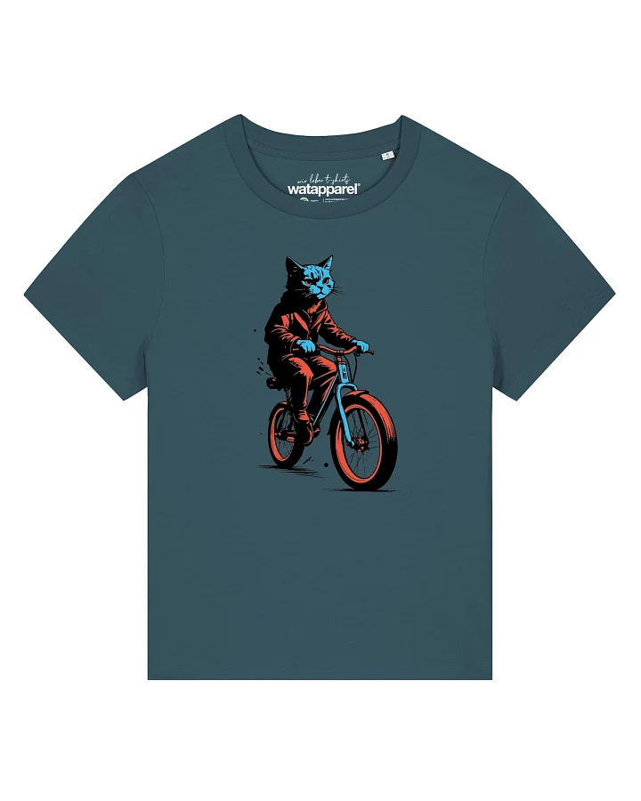 Produktseite: Watapparel T-Shirt Katze Auf Fahrrad