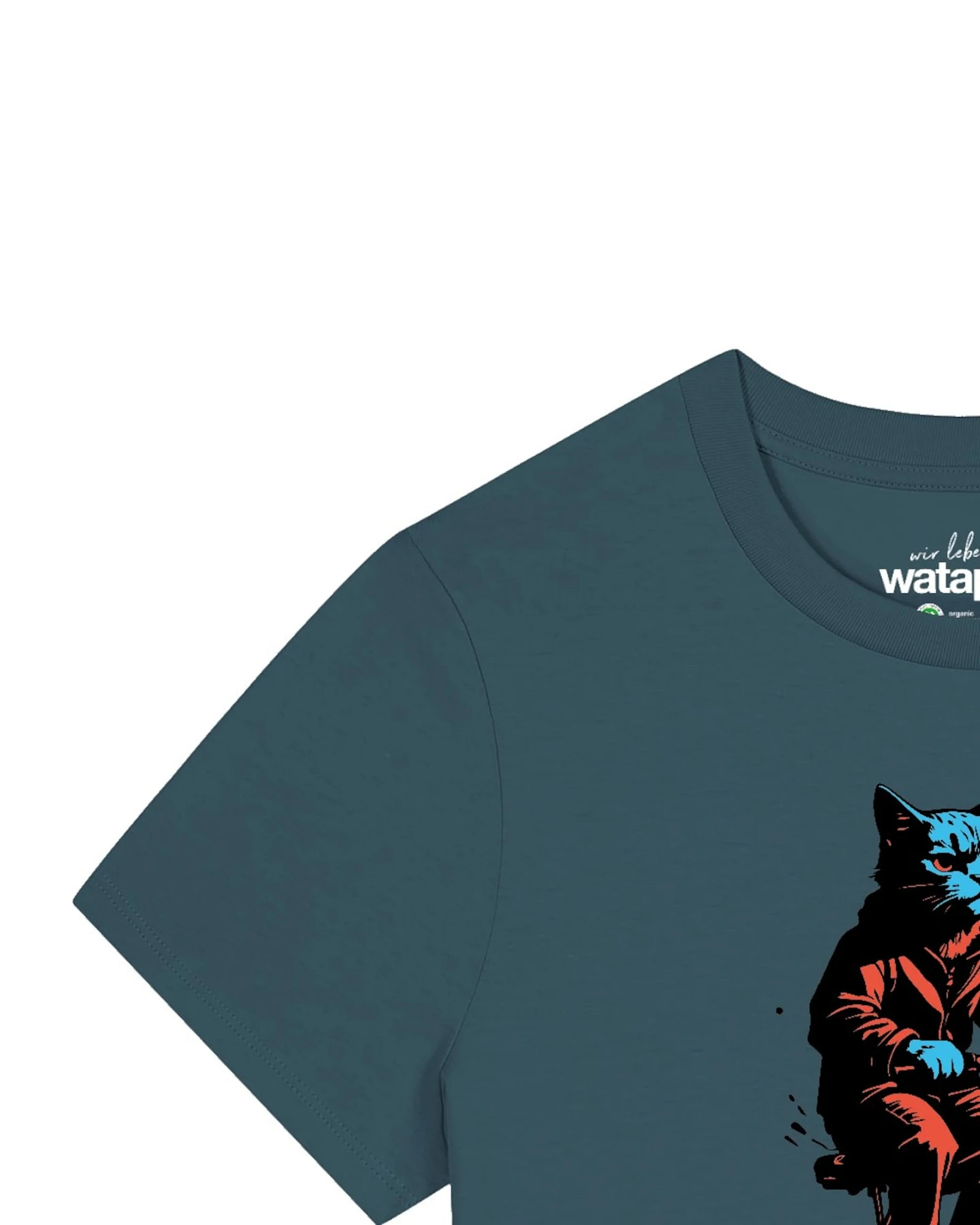 Watapparel T-Shirt Katze Auf Fahrrad – Ansicht 3