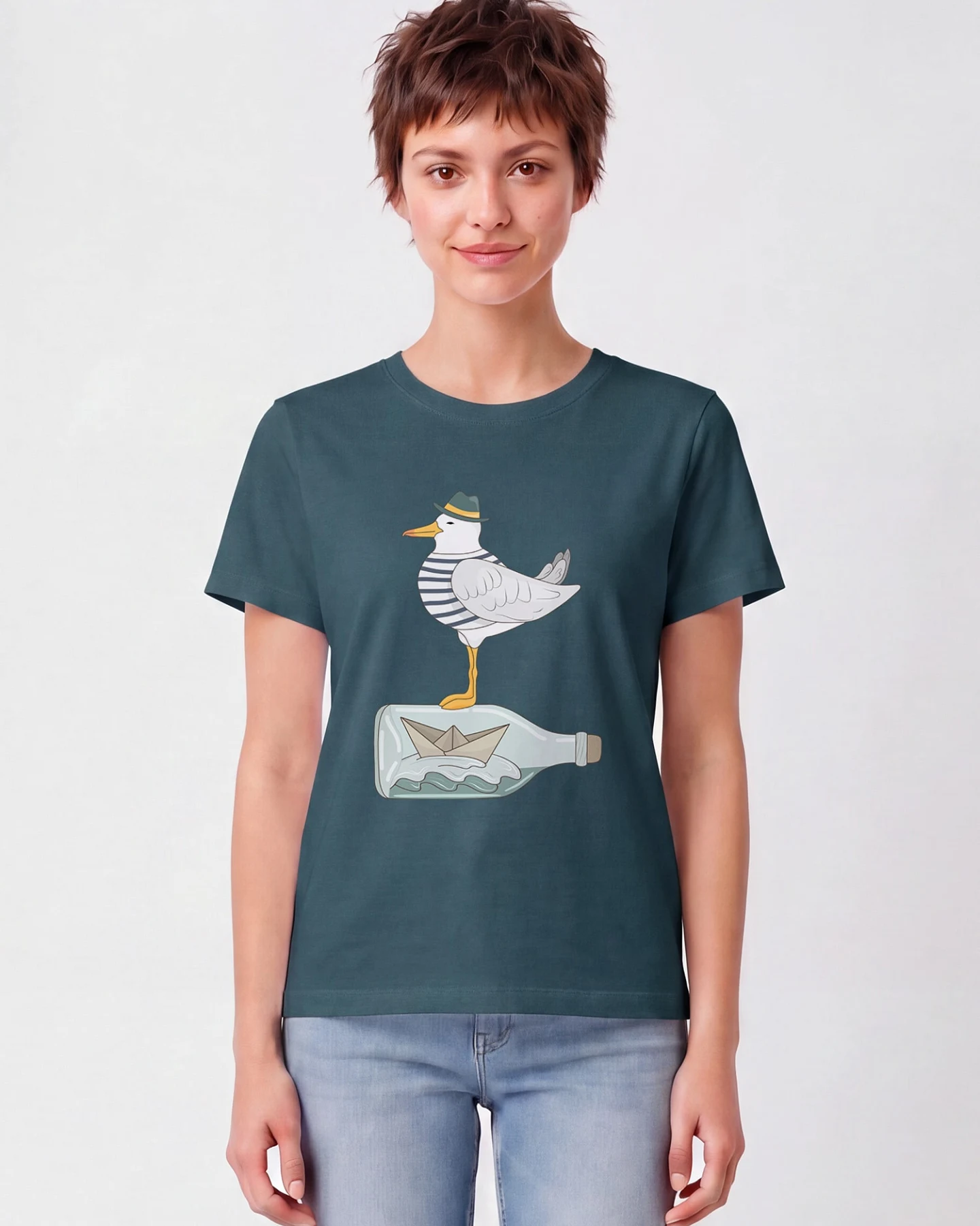 Watapparel T-Shirt Möwe Mit Hut – Ansicht 2