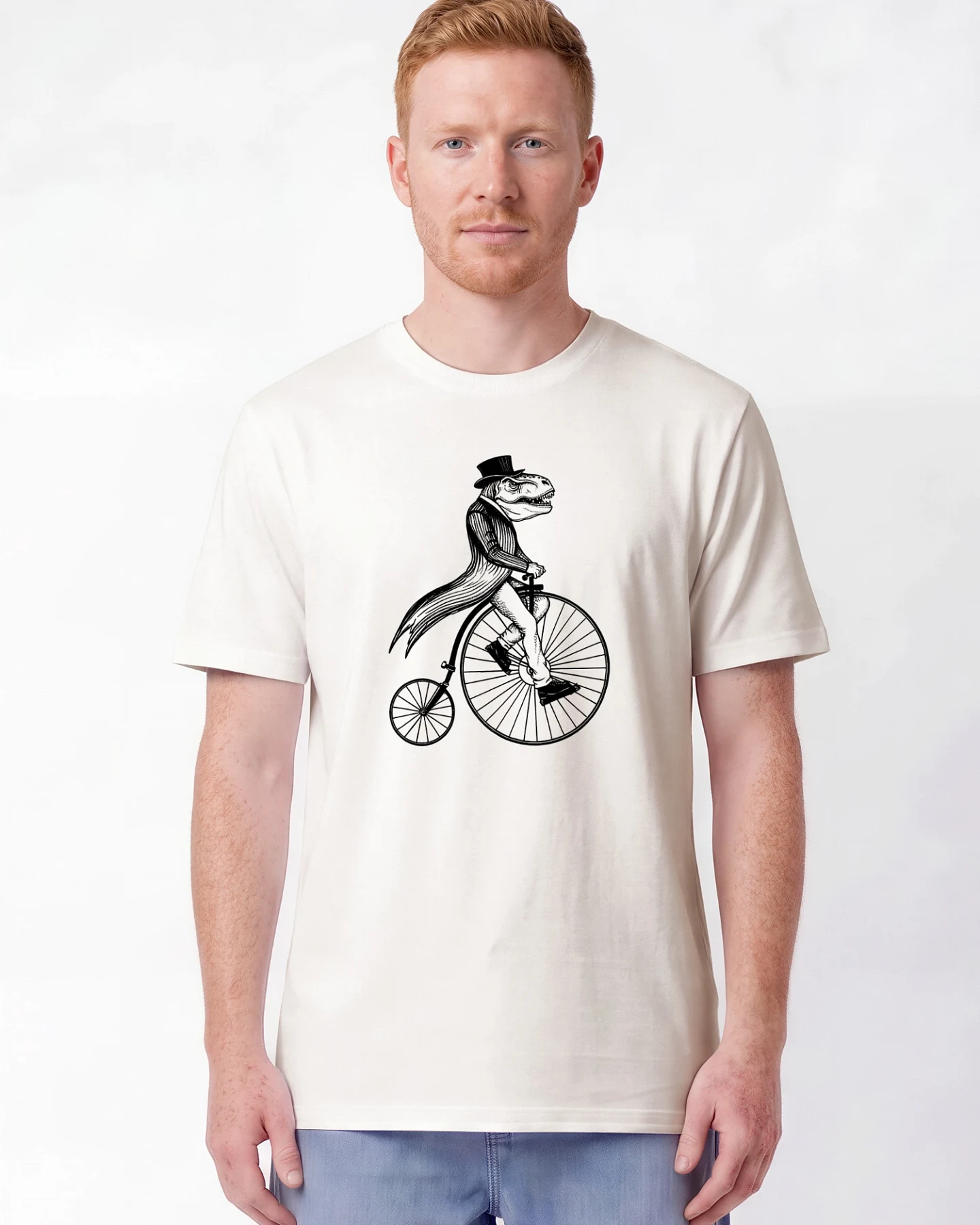 Watapparel T-Shirt T-Rex Auf Fahrrad – Ansicht 2