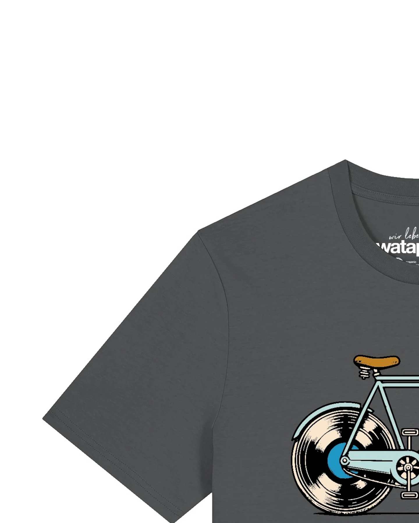 Watapparel T-Shirt Fahrrad Schallplatte – Ansicht 3
