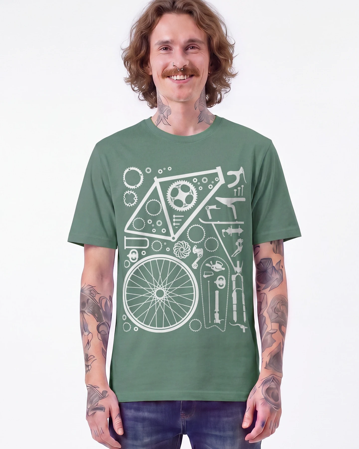 Watapparel T-Shirt Fahrradteile – Ansicht 2