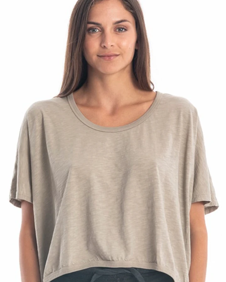 RAVENS VIEW IBIZA Damen vegan Top Square Stone Beige