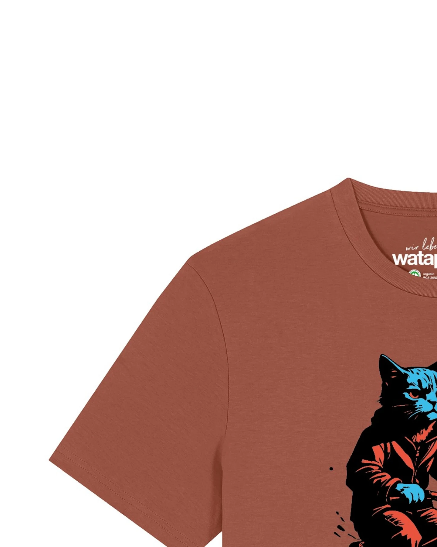 Watapparel T-Shirt Katze Auf Fahrrad – Ansicht 3