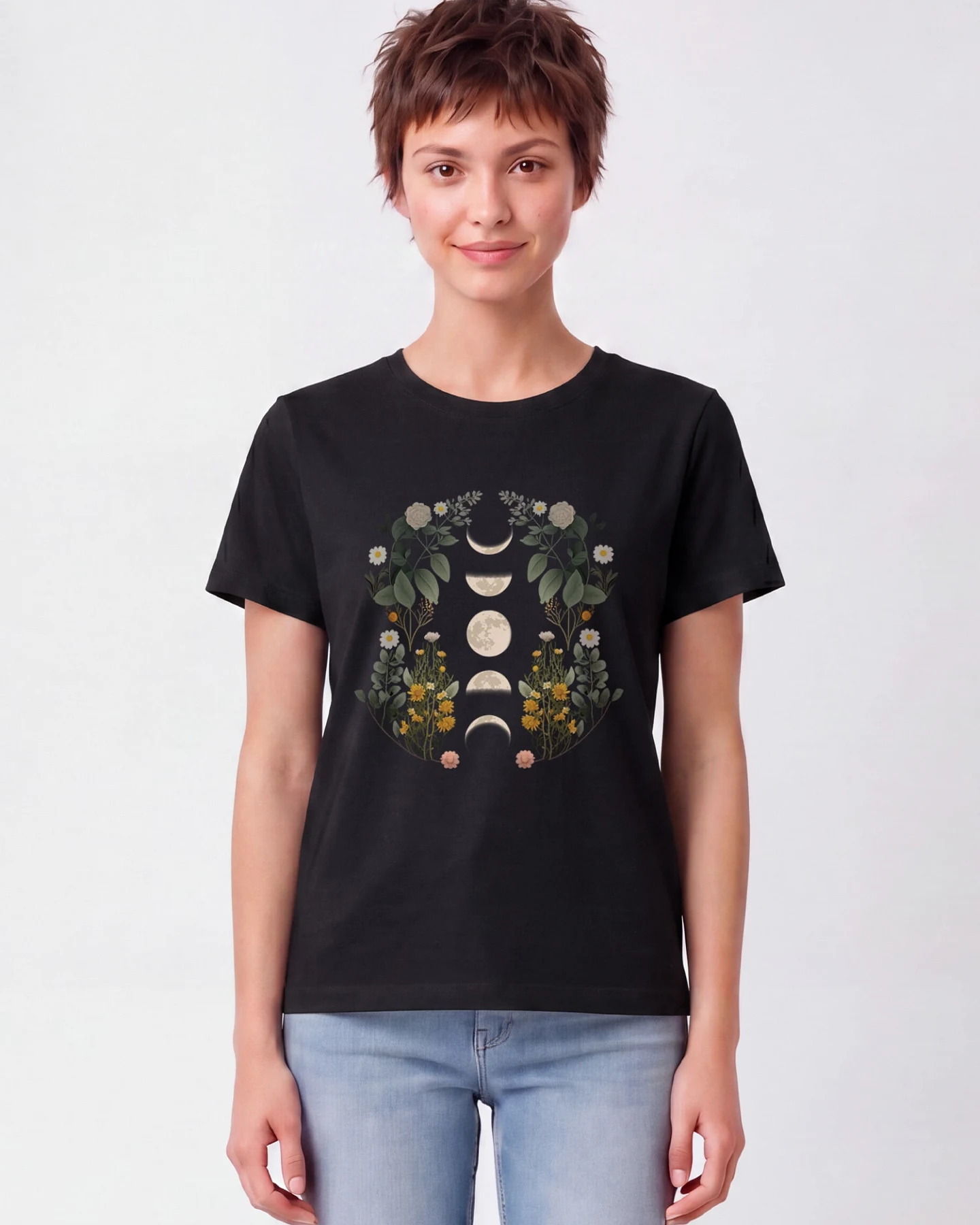 Watapparel T-Shirt Moonphases & Flowers – Ansicht 2