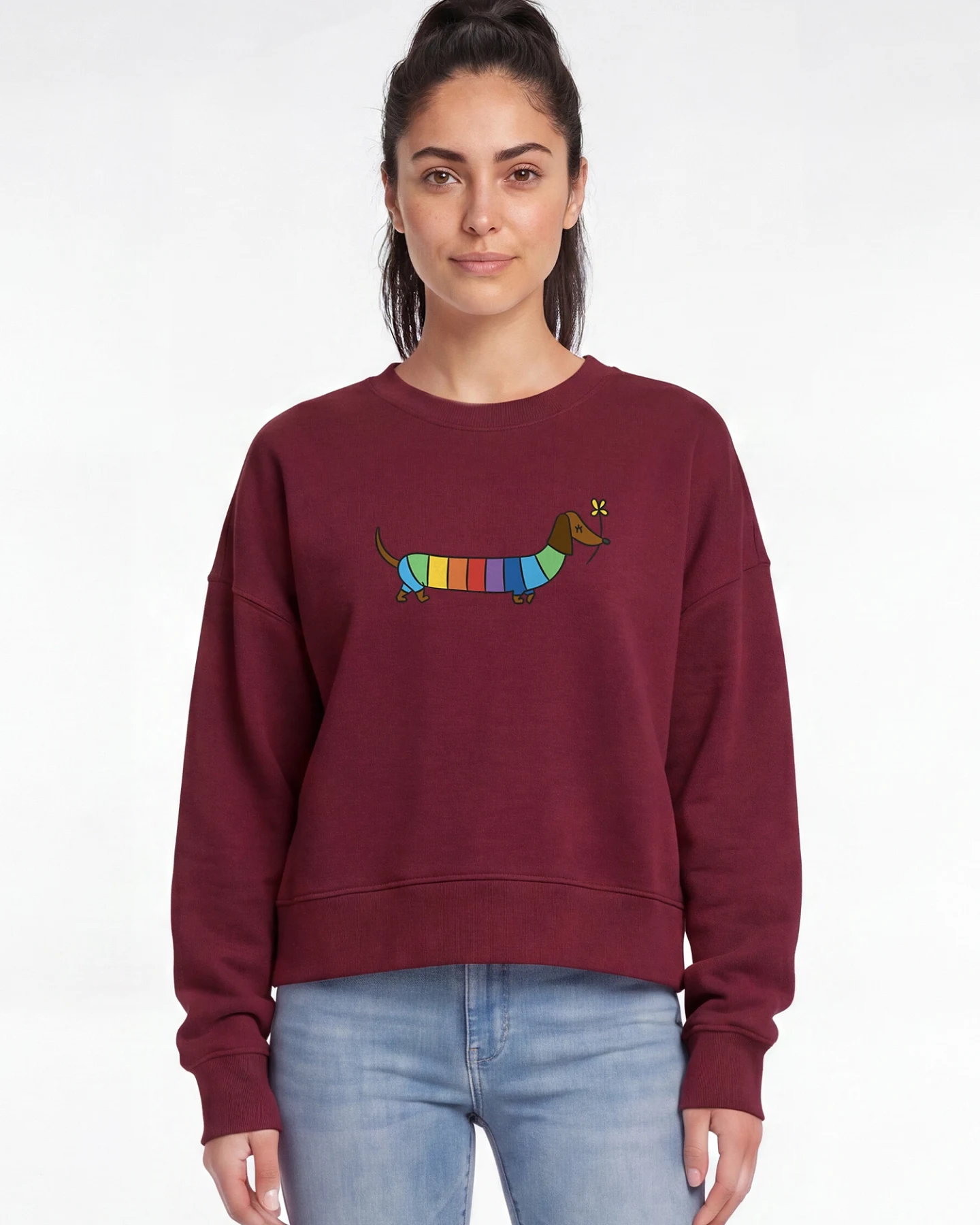 Watapparel Sweatshirt Regenbogen Dackel – Ansicht 2