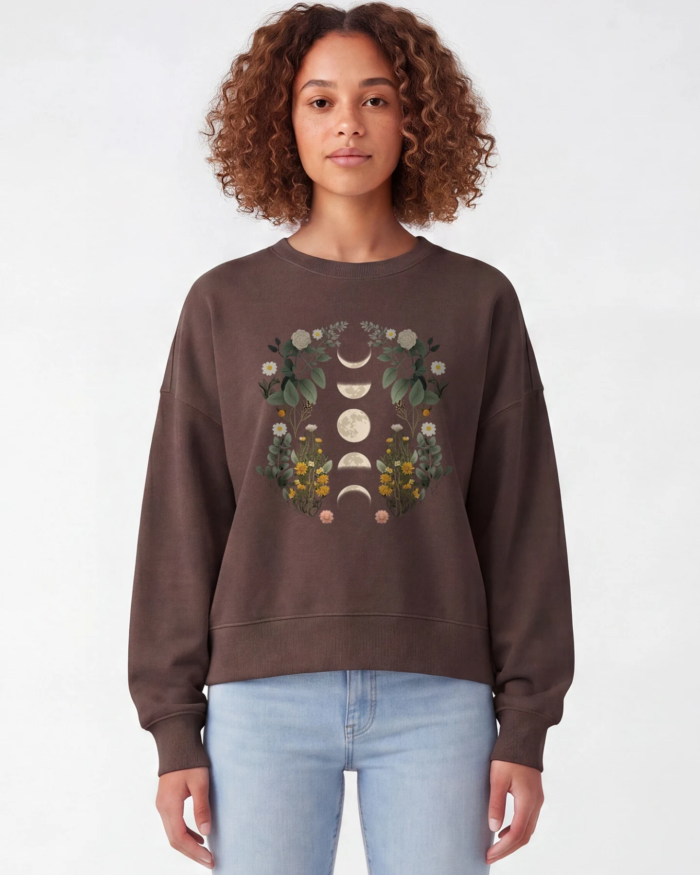 Watapparel Sweatshirt Moonphases & Flowers – Ansicht 2