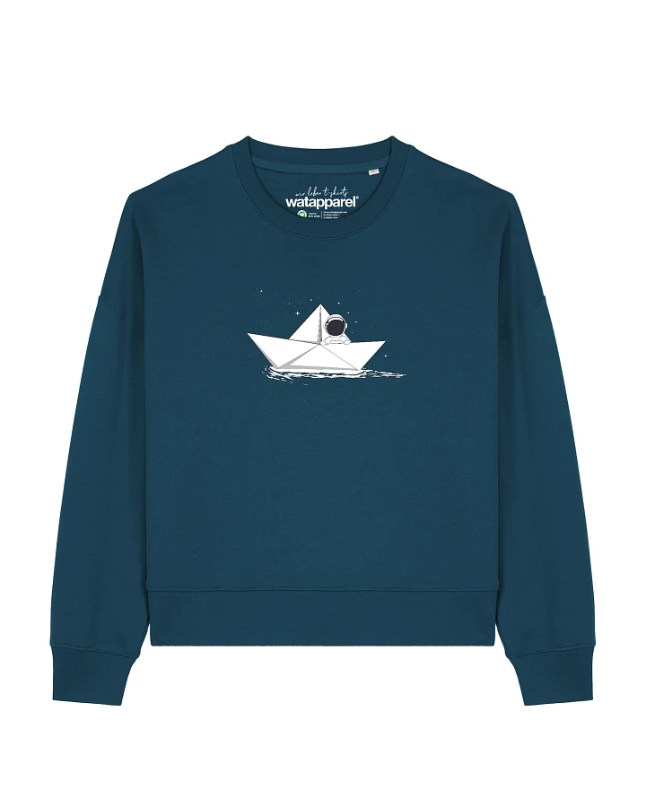 Watapparel Sweatshirt Astronaut In Paper Boat