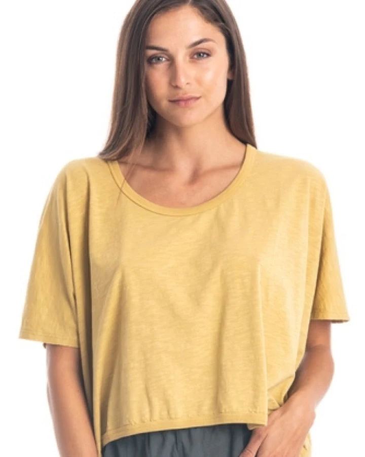 RAVENS VIEW IBIZA Damen vegan Top Square Gold Gelb