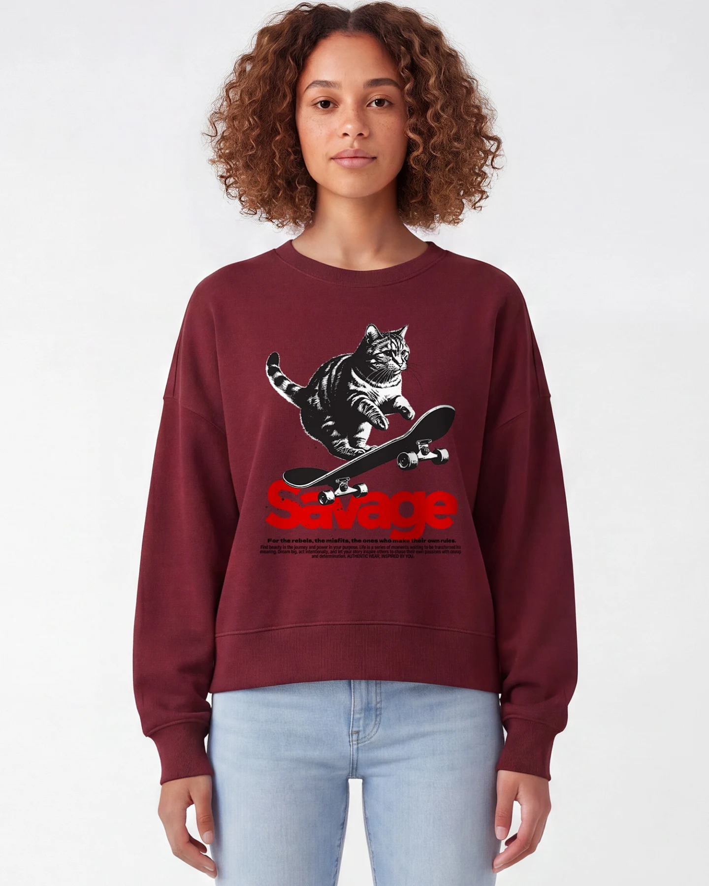 Watapparel Sweatshirt Savage Cat – Ansicht 2