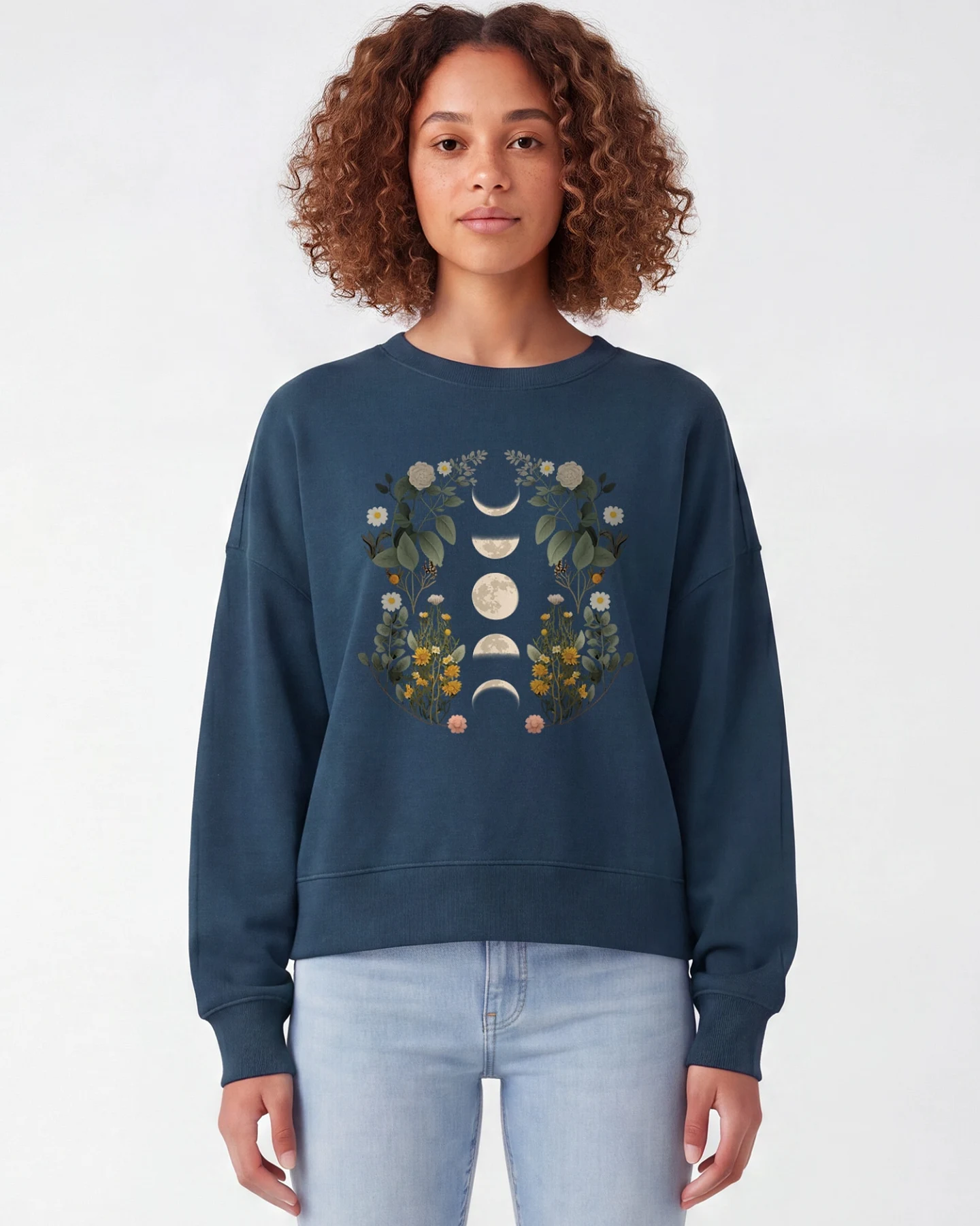 Watapparel Sweatshirt Moonphases & Flowers – Ansicht 2