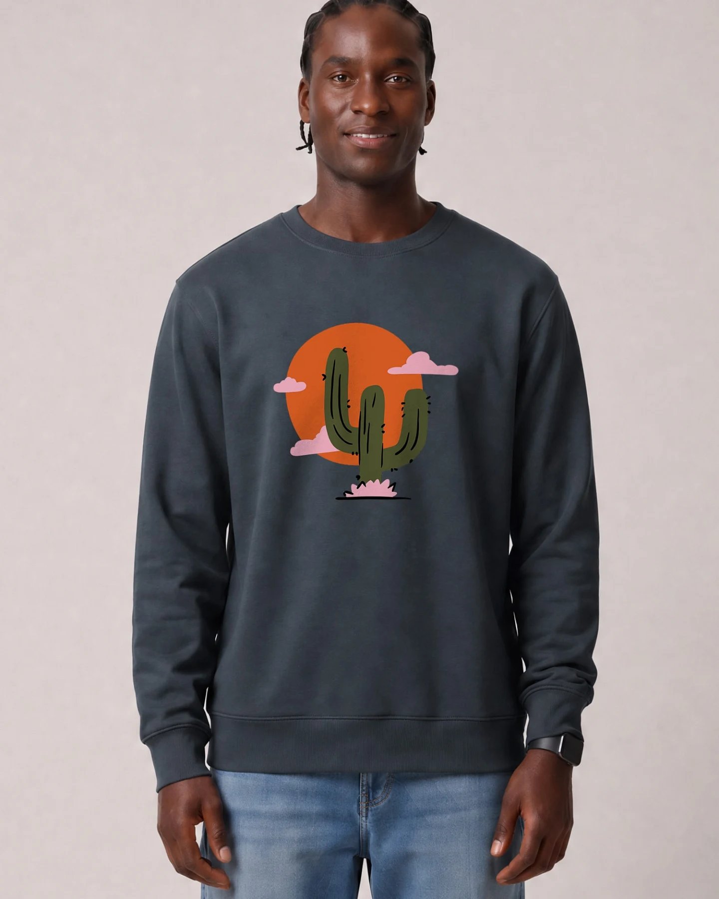 Watapparel Sweatshirt Kaktus Im Sonnenuntergang – Ansicht 2