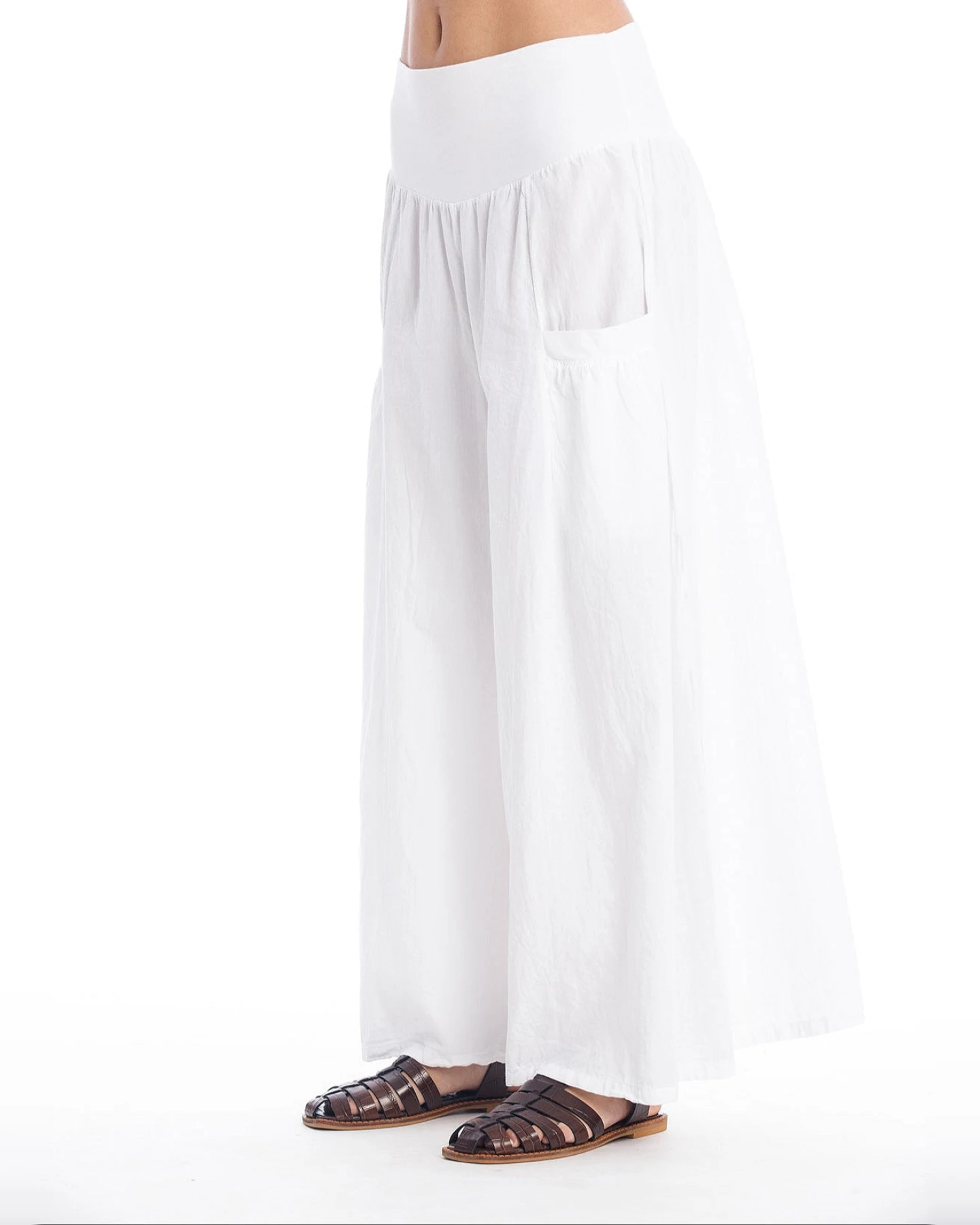 RAVENS VIEW IBIZA Damen vegan Skirt Pants Funky Weiß – Ansicht 2