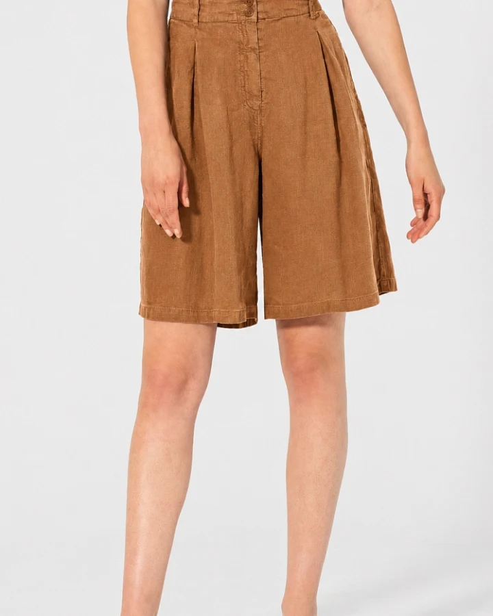 Hempage Damen vegan Plissee Shorts In Der Farbe Almond