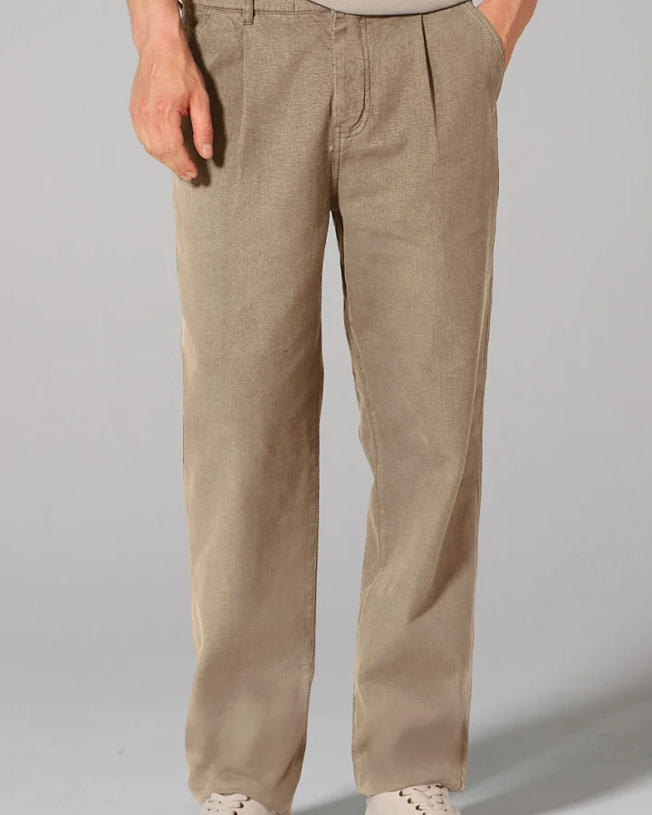 Hempage Herren vegan Plisseehose Shitake Beige