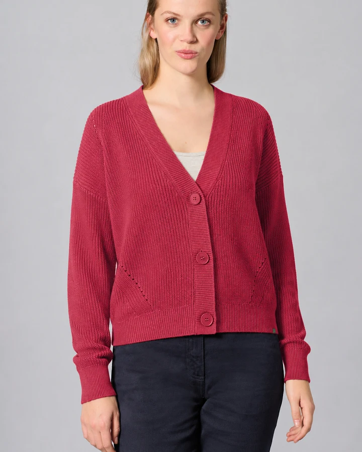 Hempage Damen vegan Strickjacke Timeless In Barolo Rot