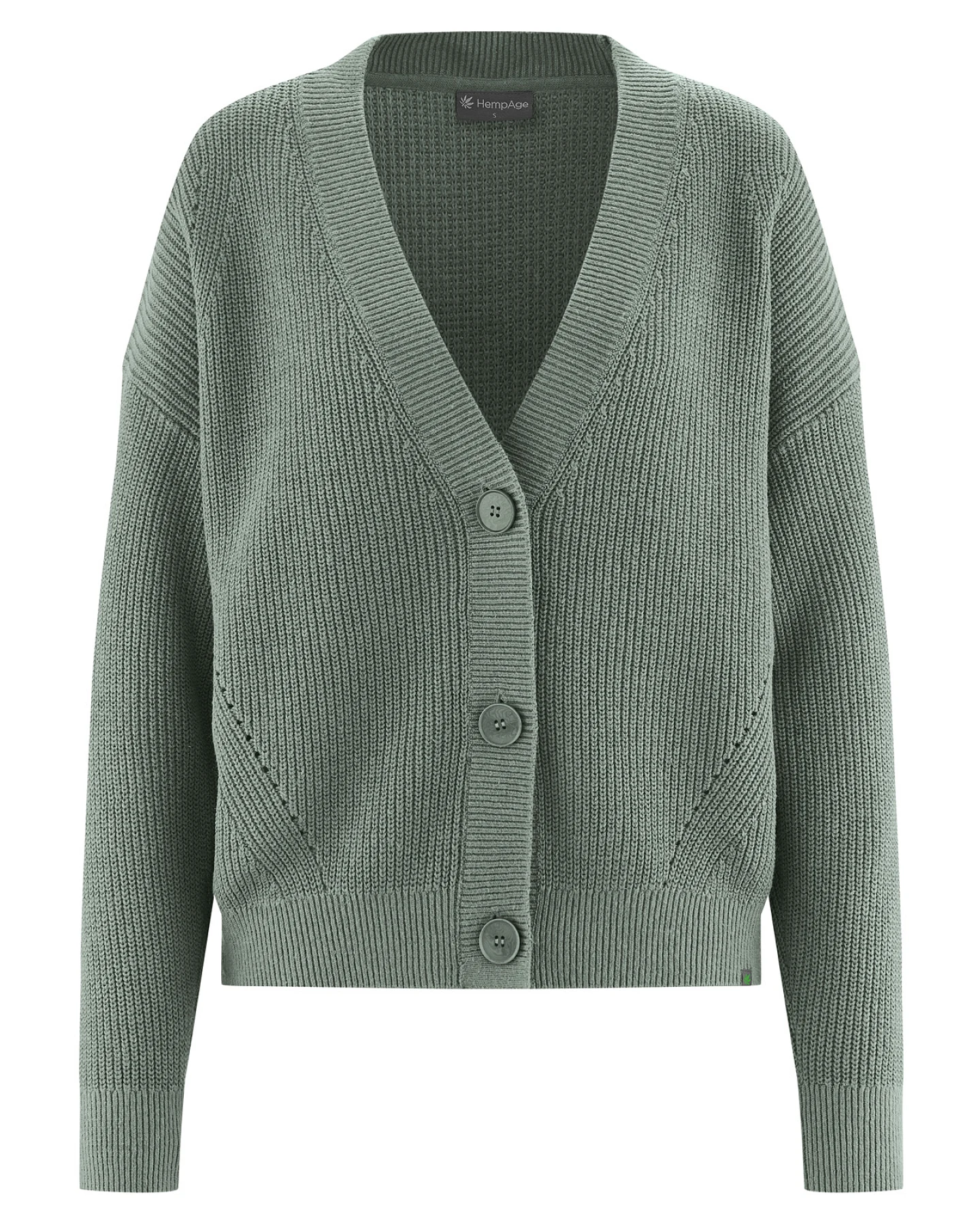 Hempage Damen vegan Strickjacke Timeless Thyme – Ansicht 2