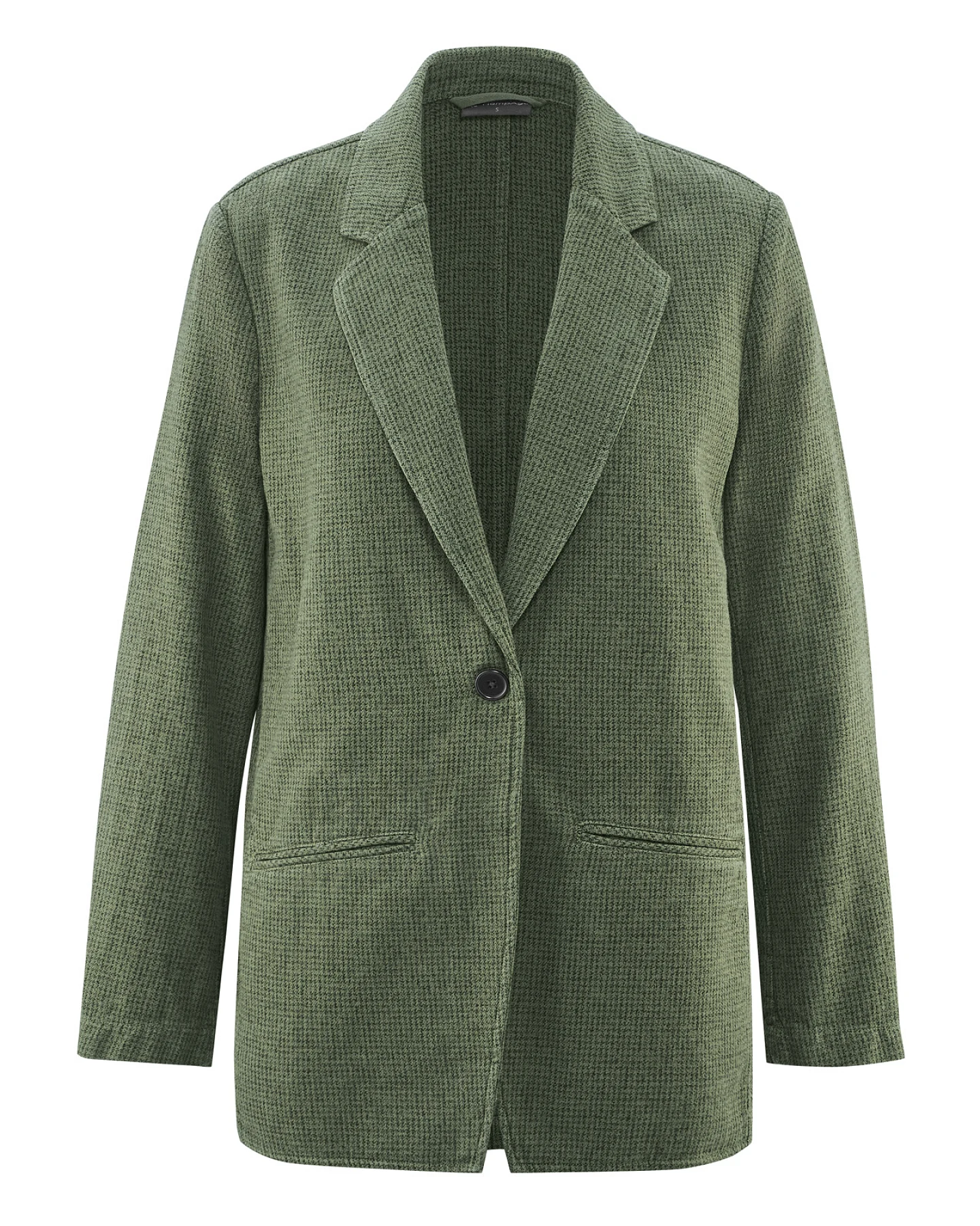 Hempage Damen vegan Blazer Pepita Moosgrün – Ansicht 2