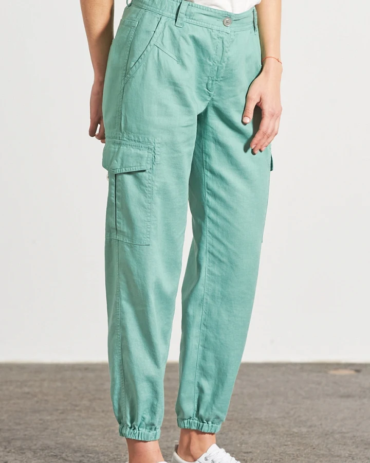 Hempage Damen vegan Cargohose Sporty Salbeigrün