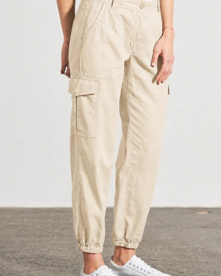 Hempage Damen vegan Cargohose Gobi Beige