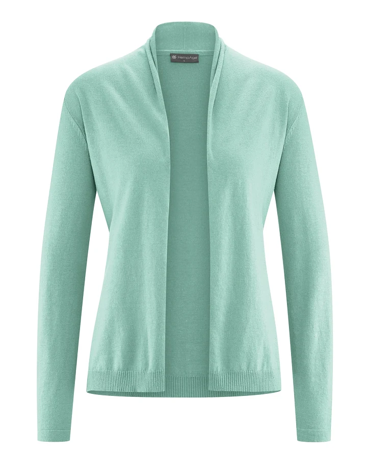 Hempage Damen vegan Leichte Strickjacke In Salbeigrün