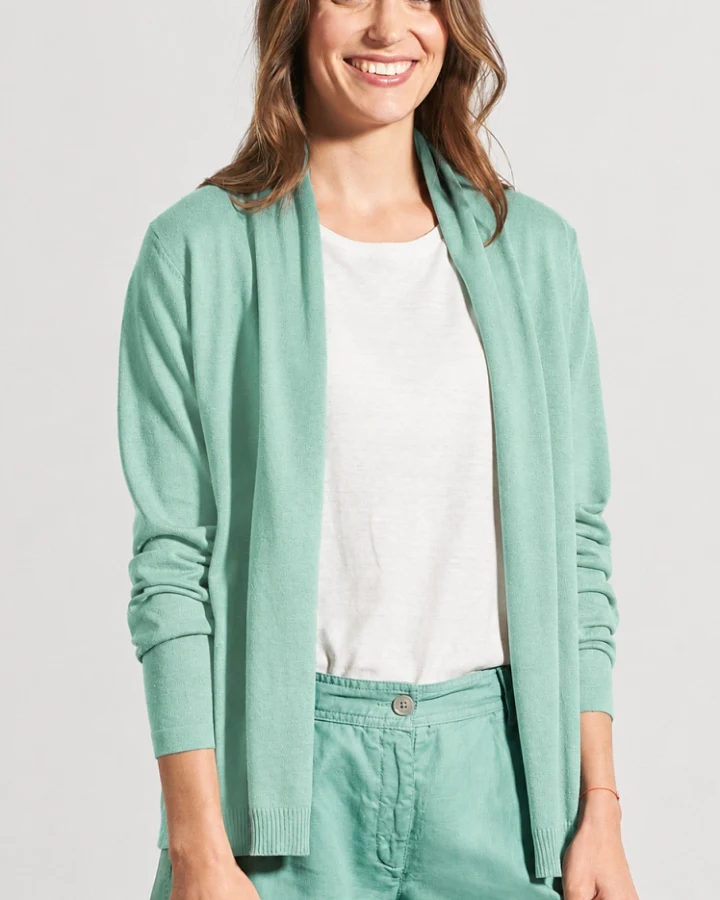 Hempage Damen vegan Leichte Strickjacke In Menta Grün