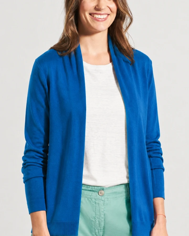 Hempage Damen vegan Leichte Strickjacke In Meeresblau
