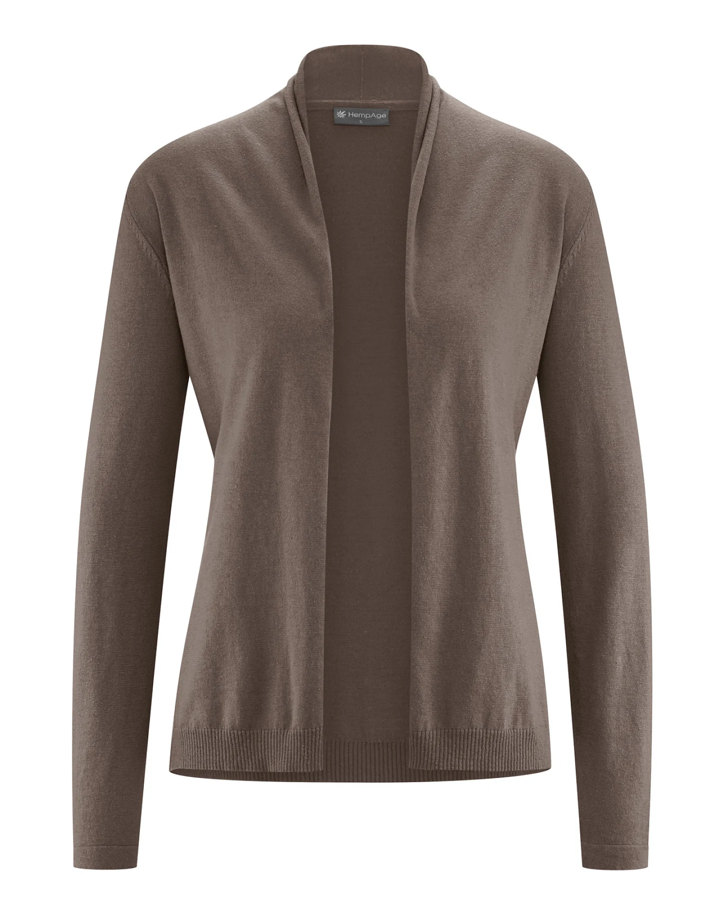 Hempage Damen vegan Leichte Strickjacke Staubbraun – Ansicht 2