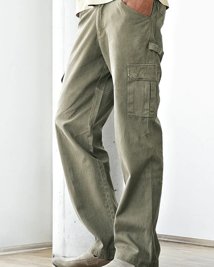 Hempage Herren vegan Cargo Hose Robust Thymian