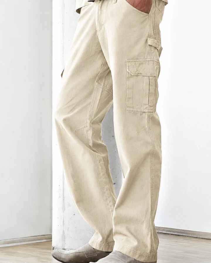 Hempage Herren vegan Cargo Hose Robust Gobi Beige