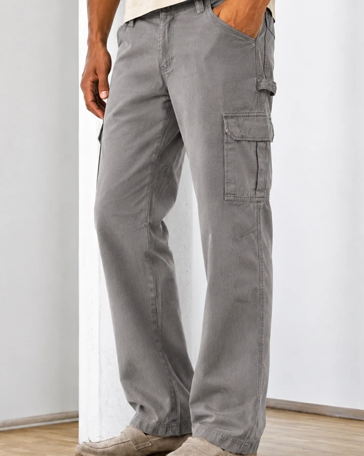 Hempage Herren vegan Cargo Hose Robust Asphalt
