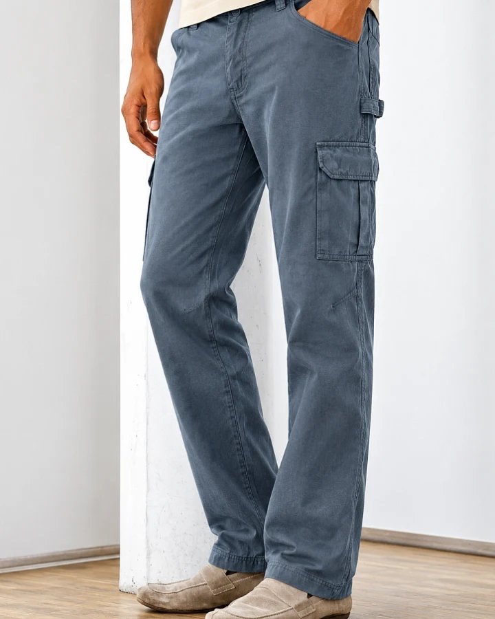 Hempage Herren vegan Cargo Hose Robust Graphit